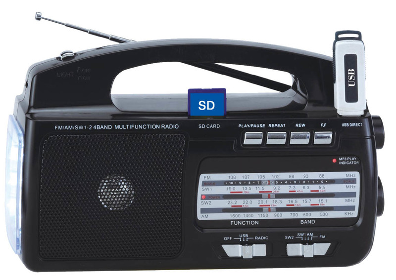 Supersonic SC-1081 Портативный Черный радиоприемник