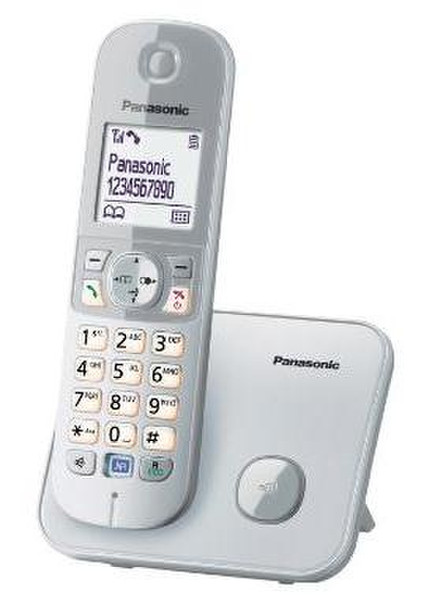 Panasonic KX-TG6811 DECT Идентификация абонента (Caller ID) Cеребряный, Белый