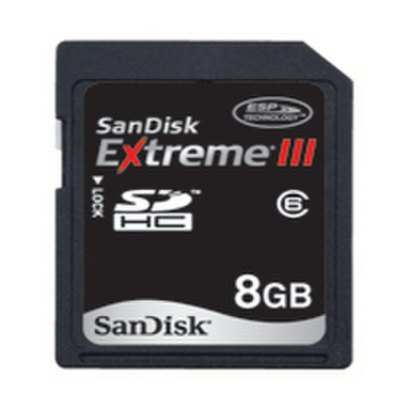 Sandisk Extreme III SDHC 8GB 8GB SDHC Klasse 6 Speicherkarte