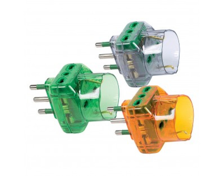 FME 87240-0065A Тип L (IT) Тип L (IT) Зеленый, Серый, Оранжевый адаптер сетевой вилки