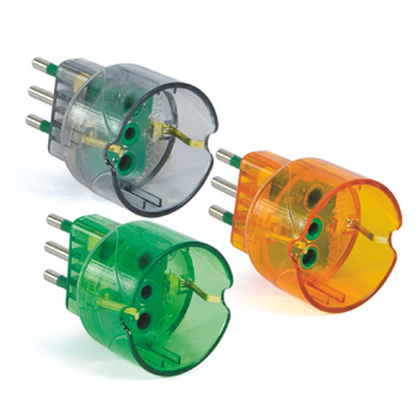 FME 87120-0065A Type L (IT) Type F (Schuko) Green,Grey,Orange power plug adapter