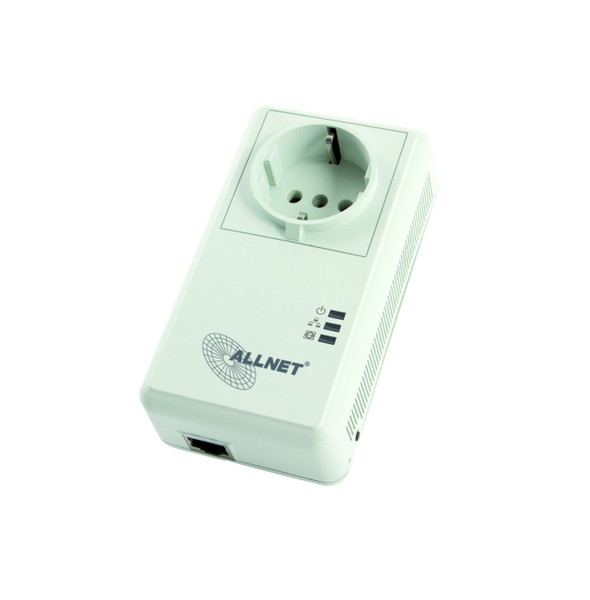 ALLNET ALL3075v2 Eingebauter Ethernet-Anschluss Weiß 1Stück(e) PowerLine Netzwerkadapter