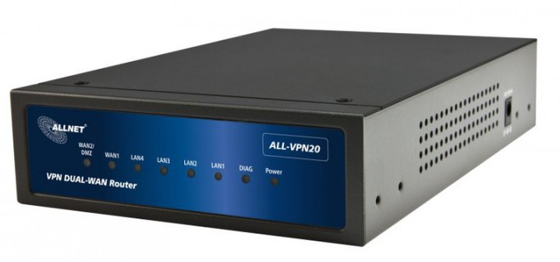 ALLNET ALL-VPN20 Eingebauter Ethernet-Anschluss ADSL Schwarz Kabelrouter