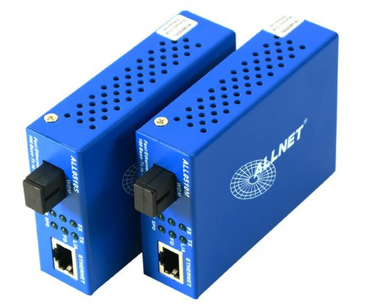 ALLNET ALL0510KIT 200Мбит/с Single-mode Синий сетевой медиа конвертор