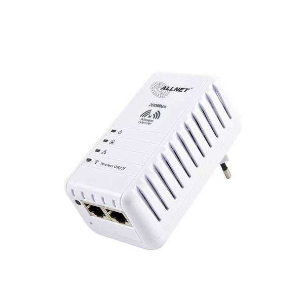 ALLNET ALL168211 200Мбит/с Подключение Ethernet Wi-Fi Белый 1шт PowerLine network adapter