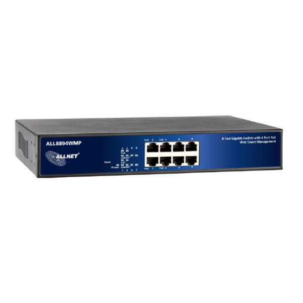 ALLNET ALL8894WMP gemanaged Gigabit Ethernet (10/100/1000) Energie Über Ethernet (PoE) Unterstützung Blau Netzwerk-Switch