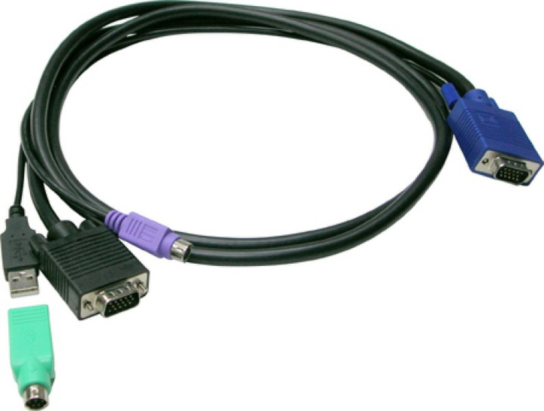 ALLNET DB15 - VGA + PS/2 + USB 10 m 10m Schwarz Tastatur/Video/Maus (KVM)-Kabel