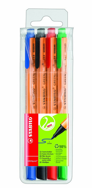 Stabilo GREENpoint Мульти 4шт капиллярная ручка