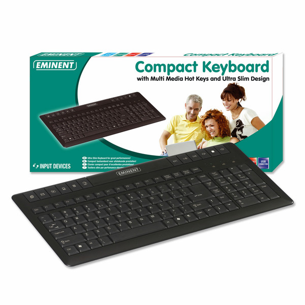 Eminent EM3115 Compact Keyboard USB Black keyboard