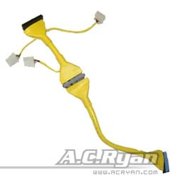 AC Ryan Roundcables with Power ATA133 60cm, Yellow 0.6м Желтый кабель SATA