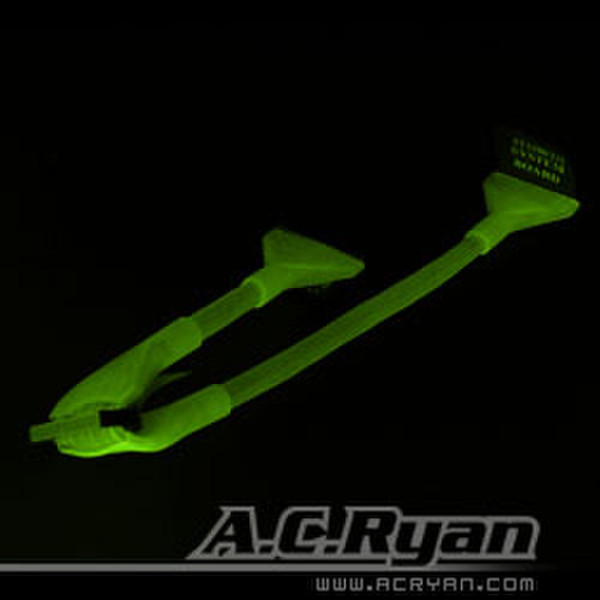 AC Ryan Roundcables ATA133 45cm UVGreen, 1 device 0.45m Green SATA cable