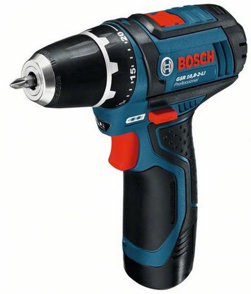 Bosch GSR 10,8-2-LI Professional Pistol grip drill Lithium-Ion (Li-Ion) 1.5Ah 950g Black,Blue