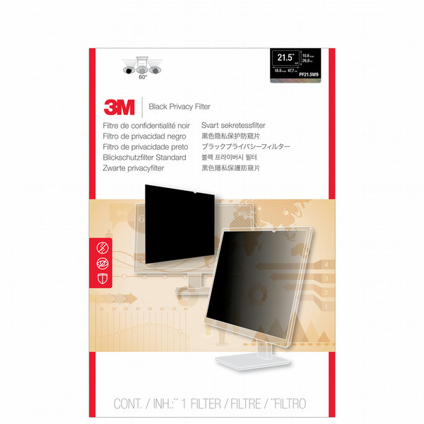 3M PF21.5W9 21.5" Monitor Frameless display privacy filter