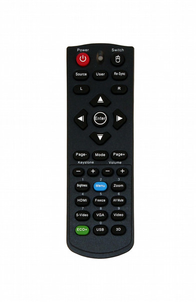 Optoma BR-5043N IR Wireless Push buttons Black remote control