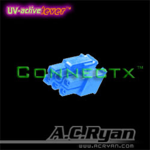 AC Ryan Connectx™ PCI-Express 6pin Female - UVBlue 100x Blue cable interface/gender adapter