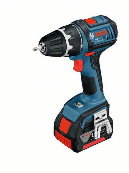 Bosch GSR 18 V-LI + GLI PortaLED 136 Professional Дрель с рукояткой пистолетного типа Литий-ионная (Li-Ion) 3А·ч 1800г Черный, Синий