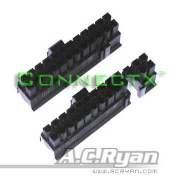 AC Ryan Connectx™ ATX20+4pin Female - Black 100x Black cable interface/gender adapter