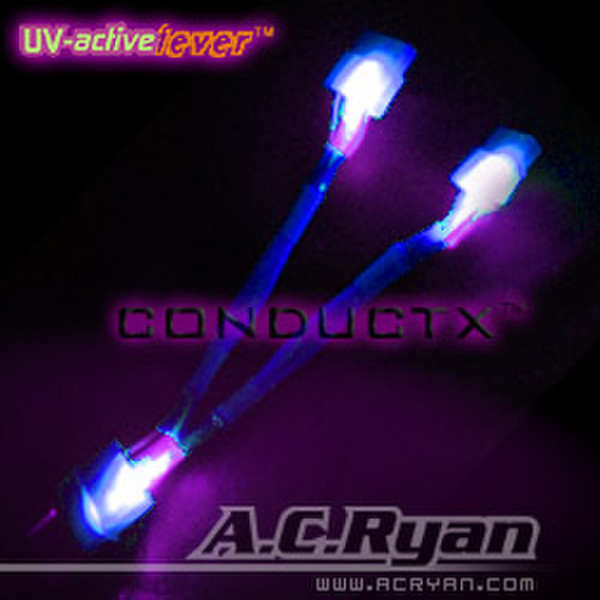 AC Ryan Conductx™ Molex Y-Spliter , 3xUVLED, UVblue Blue power cable