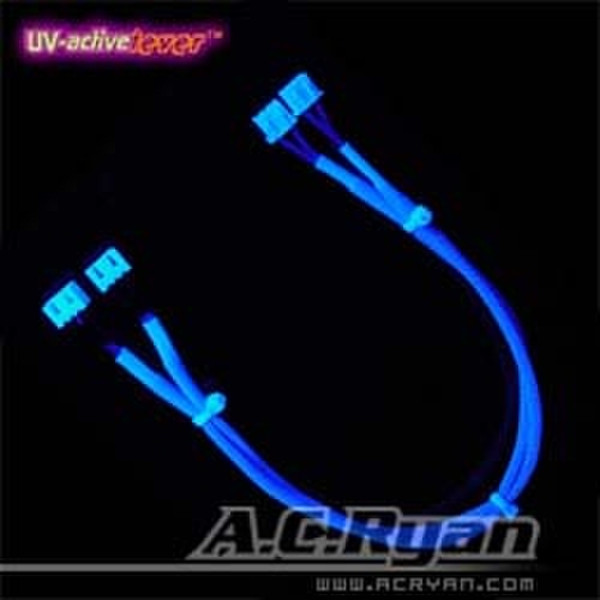 AC Ryan Conductx™ CCFL TWIN Extension 2x30cm, UVblue Синий кабель питания