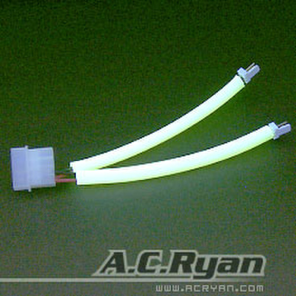 AC Ryan 4pin to 2x3pin - 15cm UV Green 0.15м Зеленый кабель питания