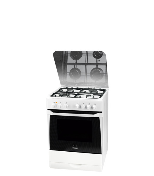 Indesit KN6T72SA(W)/NL S Отдельностоящий Gas hob Черный, Белый