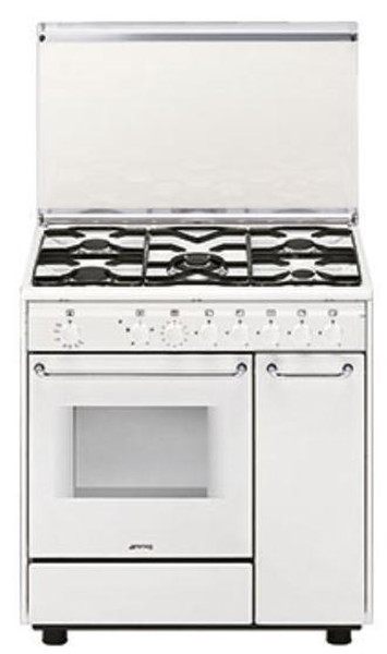 Smeg CB81GVT1 Freestanding Gas hob B White cooker