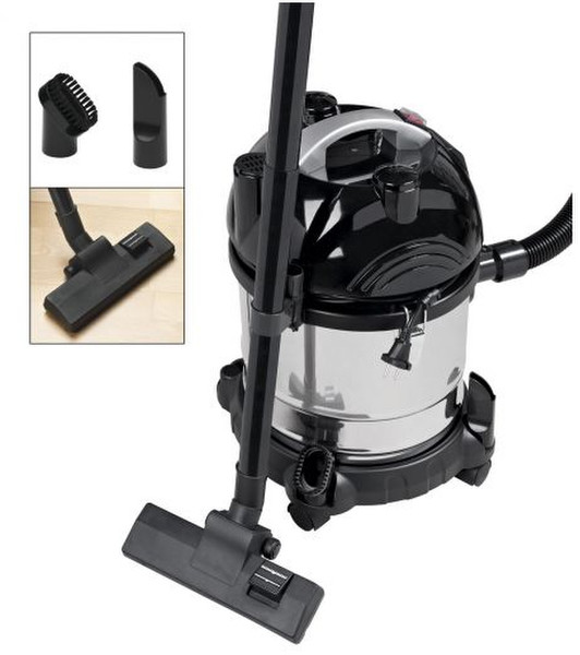 Bomann BS 9000 Cylinder vacuum cleaner 20L 1600W Black,Stainless steel