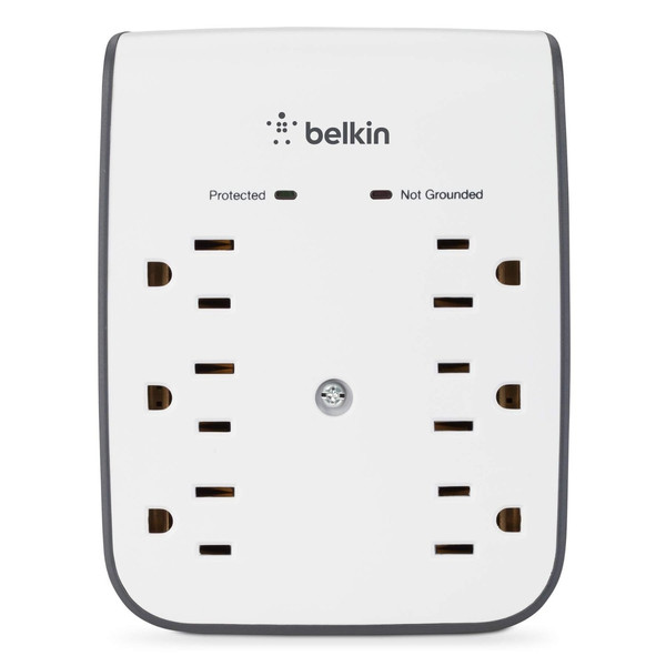 Belkin BSV602BG 6AC-Ausgänge Weiß Spannungsschutz