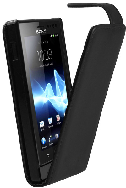 mumbi XPERIA-SOLA-TASCHE Flip case Black mobile phone case