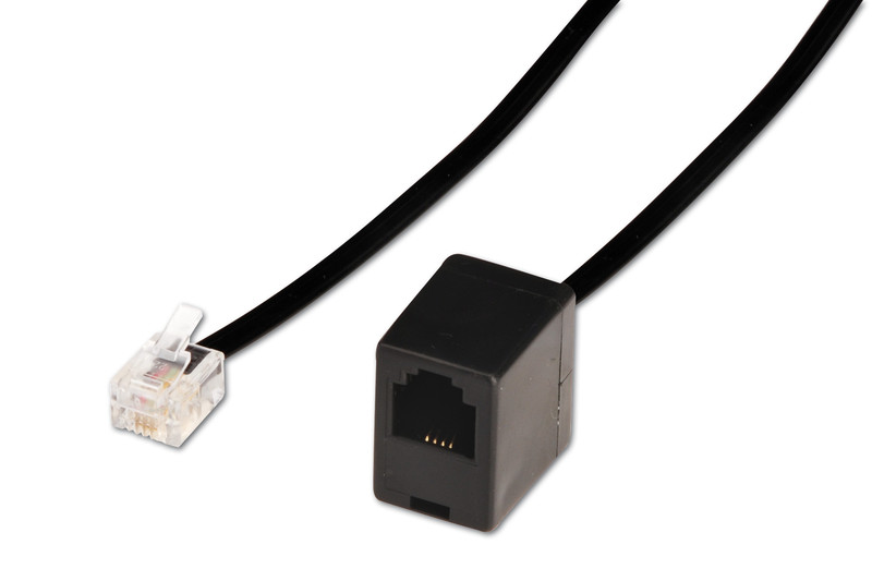 ASSMANN Electronic RJ-11 3m 3м Прозрачный, Черный телефонный кабель
