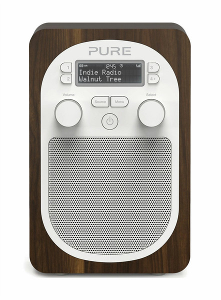 Pure Evoke D2 Portable Digital Walnut,White