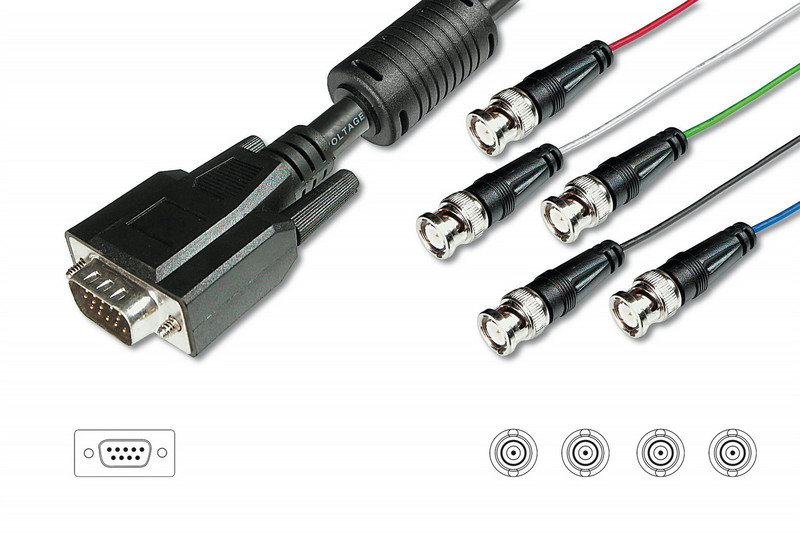 ASSMANN Electronic VGA - 5x BNC, 2 m 2m VGA (D-Sub) 5 x BNC Black video cable adapter