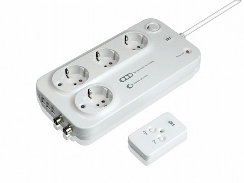 SBS SP3120T 4AC outlet(s) 230V 1.5m Weiß Spannungsschutz