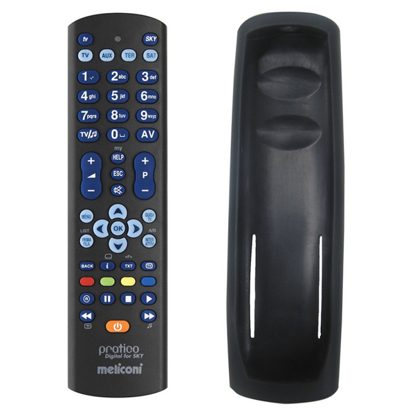 Meliconi Pratico Digital For Sky IR Wireless Press buttons Black remote control