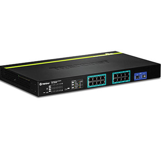 Trendnet TPE-1620WS Управляемый L2 Gigabit Ethernet (10/100/1000) Power over Ethernet (PoE) 1U Черный сетевой коммутатор