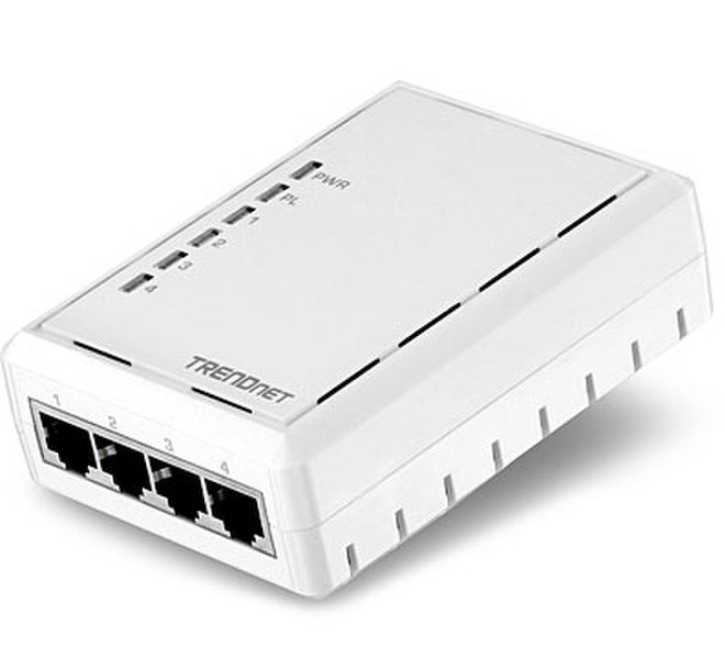 Trendnet TPL-4052E 500Mbit/s Eingebauter Ethernet-Anschluss Weiß 1Stück(e) PowerLine Netzwerkadapter