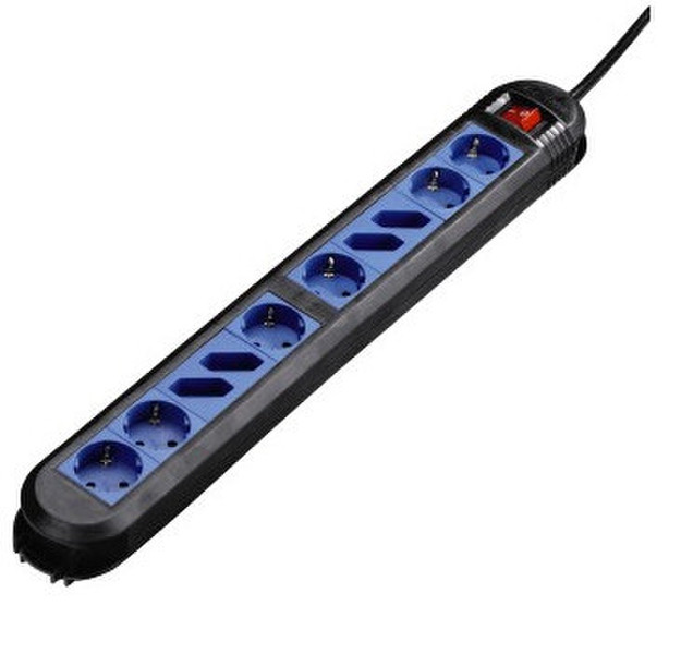 Hama Colour 10AC outlet(s) 230V 1.5m Black,Blue surge protector