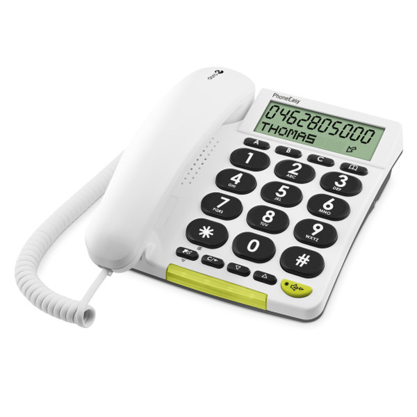 Doro PhoneEasy 312cs Analog Anrufer-Identifikation Weiß