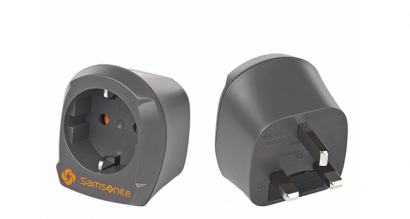 Samsonite U2318726 Type C (Europlug) Type G (UK) Grey power plug adapter
