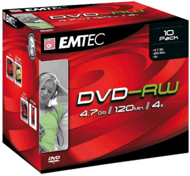 Emtec DVD-RW 4.7GB 4X JC 10Pack 4.7GB DVD-RW 10Stück(e)