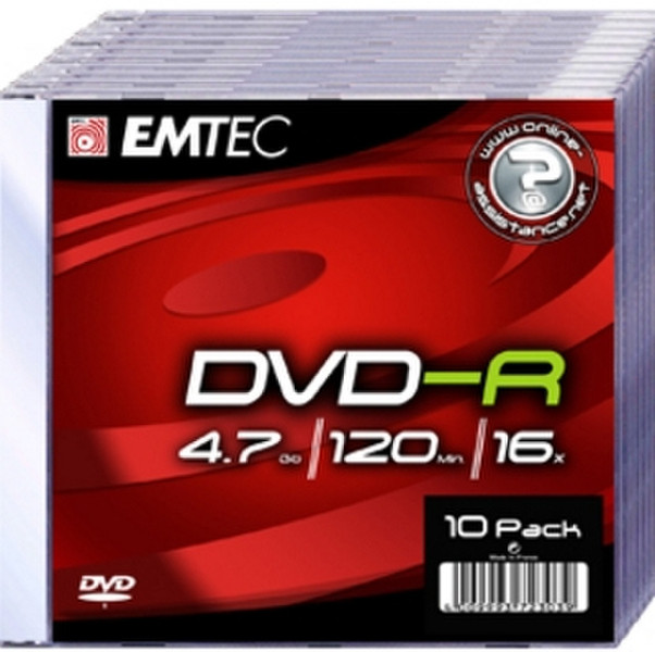 Emtec DVD-R, 16x, 4.7GB 4.7GB DVD-R 10Stück(e)