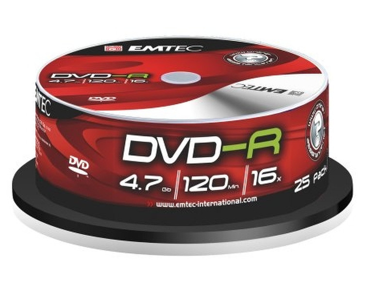 Emtec DVD-R, 4.7GB, 16x, 25 pack 4.7GB DVD-R 25pc(s)