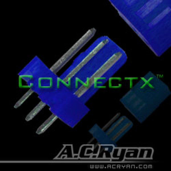 AC-Link Connectx™ 3pin fan connector Male - UVBlue 100x 3pin Fan Male Blue wire connector