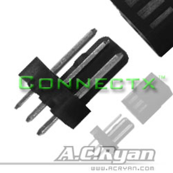 AC Ryan Connectx™ 3pin fan connector Male - Black 100x 3pin Fan Male Black wire connector