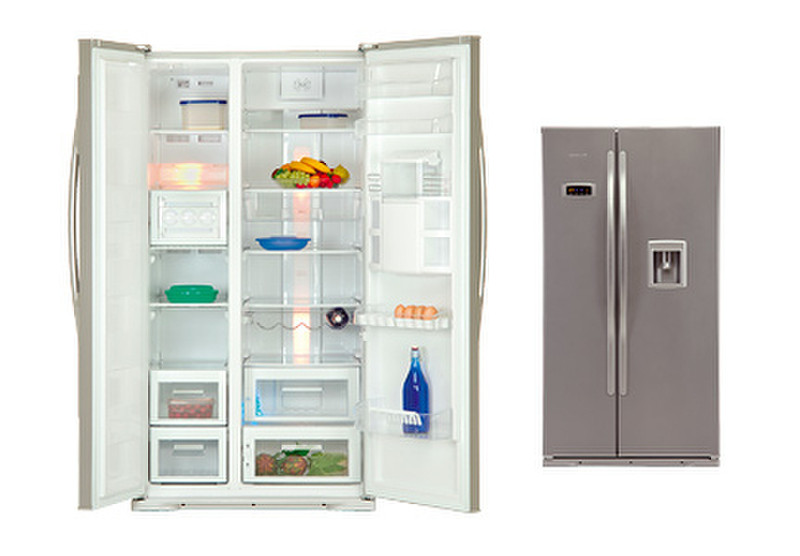 Beko GNE25800S freestanding Silver side-by-side refrigerator