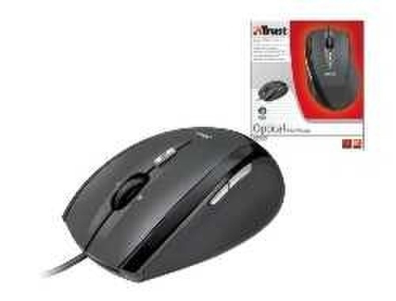 Trust Optical Mini Mouse USB+PS/2 Оптический 1000dpi Черный компьютерная мышь