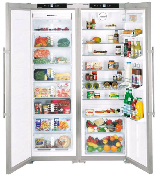 Liebherr SBSes 72520 Отдельностоящий 703л Cеребряный side-by-side холодильник