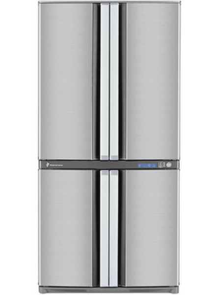 Sharp SJ-F77PCSL freestanding 605L Silver side-by-side refrigerator