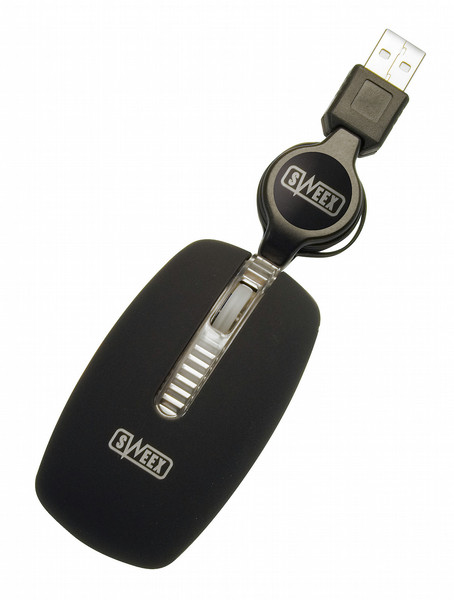 Sweex Notebook Optical Mouse Jet-Black USB Optisch 800DPI Schwarz Maus