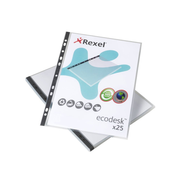 Rexel Ecodesk A4 Pockets Clear (25) filing pocket